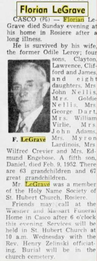 Florian LeGrave obituary
